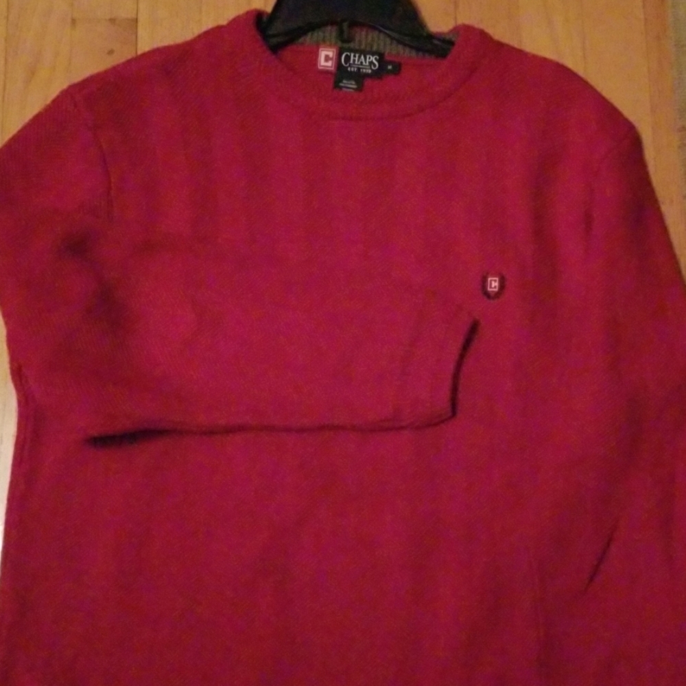Chaps Men's Red Ribbed Sweater - Picture 5 of 6